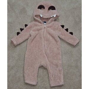 Old Navy Pink Fleece Hooded Monster Outfit Halloween Costume Baby 6-12 Months
